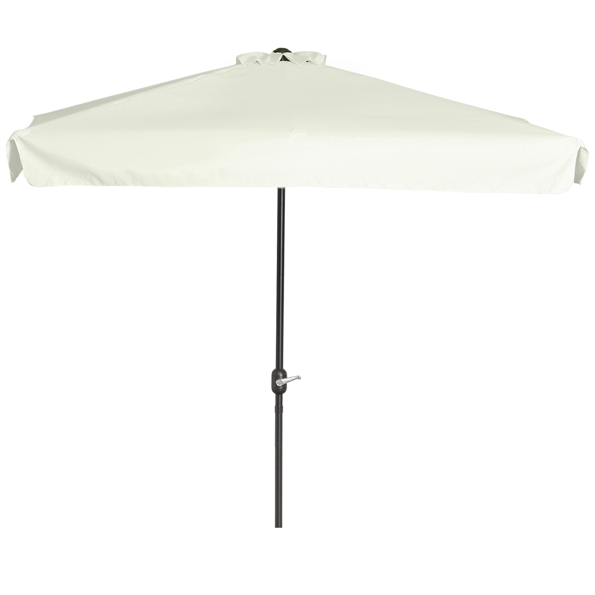 Outsunny Halber Sonnenschirm Balkonsonnenschirm 5 Metallstreben Belüftungsschlot inklusive 2,3 x 1,3 x 2,49 m hochdichtes Polyester Creme