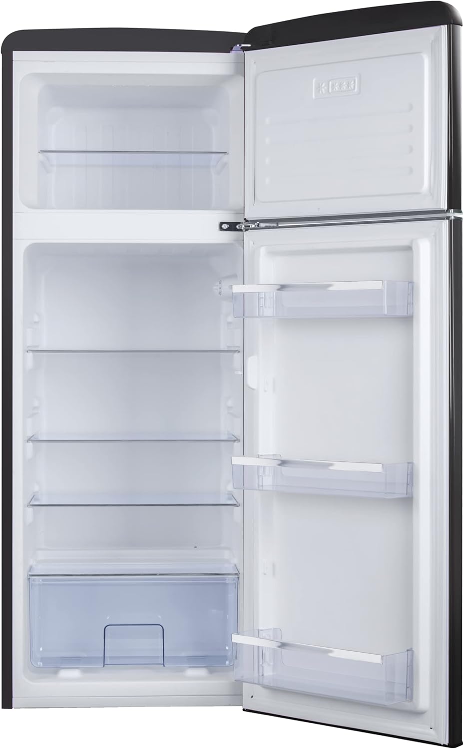 Amica KS 15615 B Retro Kühlschrank mit Gefrierfach / Coffee Cream (Beige) / 88cm (H) x 55cm (B) x 62cm (T) / Retro-Design