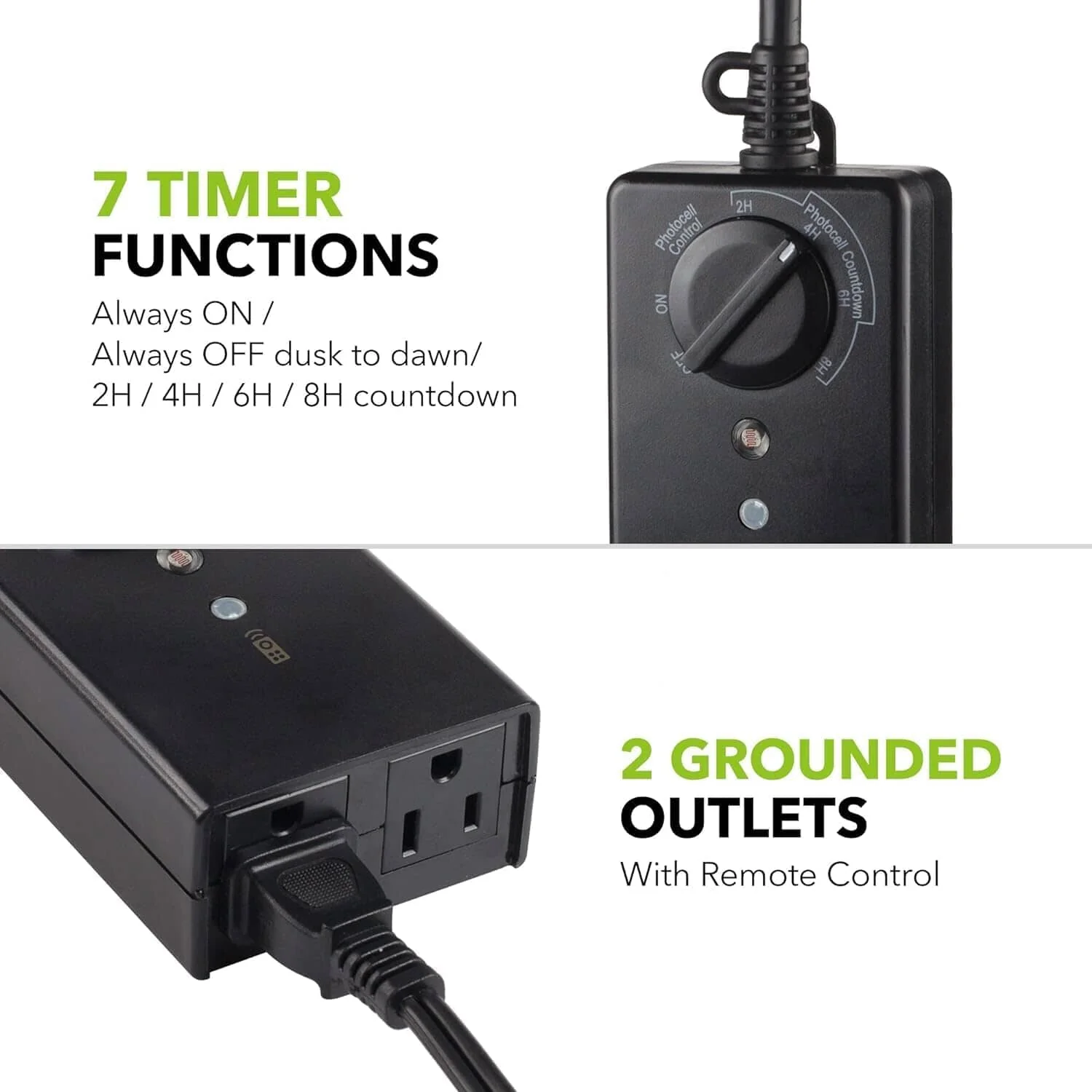 Photocell Dusk to Dawn Timer with Long Range Remote Control