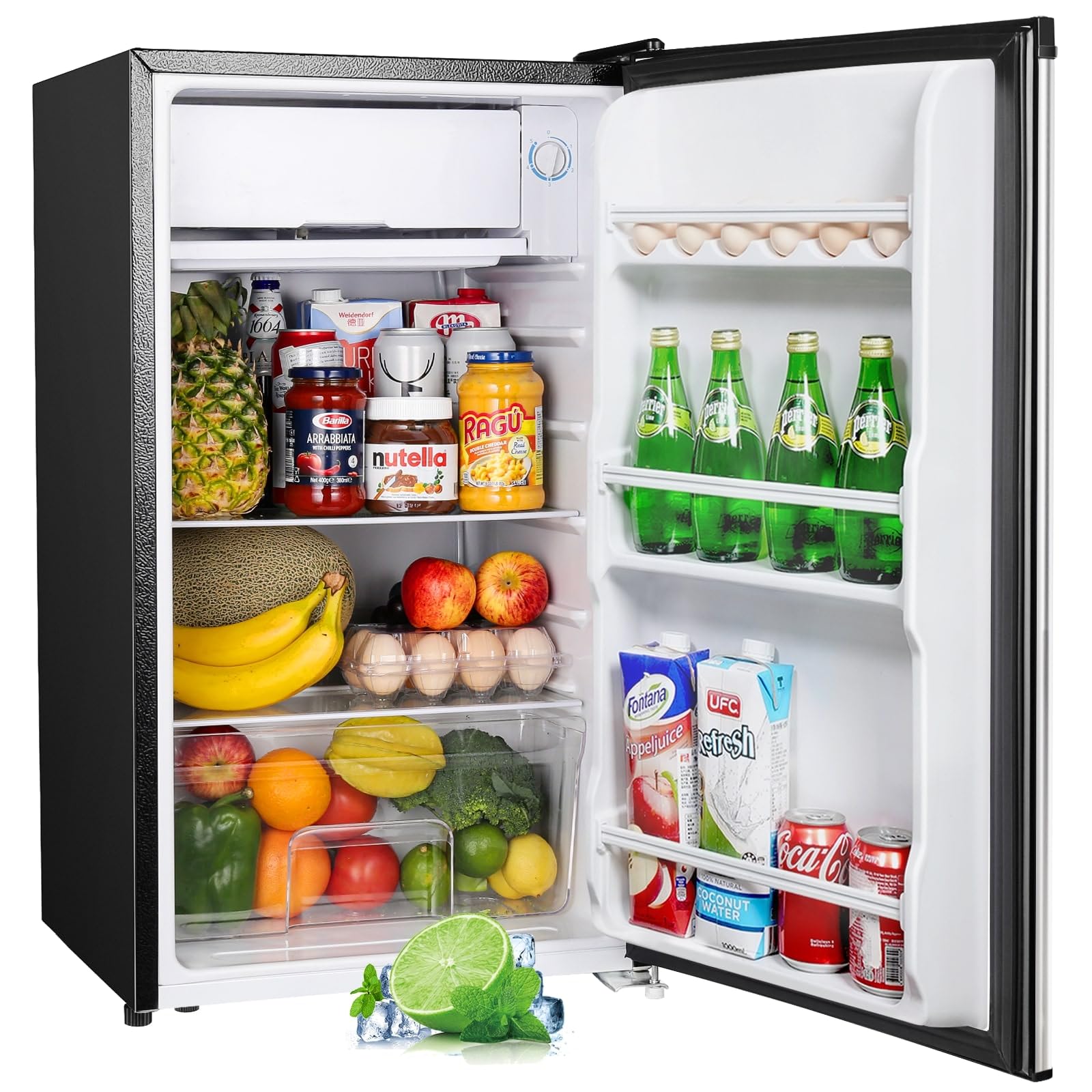 Upstreman Kühlschrank 91L Schnellkühlfach 5 Stufen 0 10℃ energieeffizient 41 dB für Büro Wohnheim BR321 Silber
