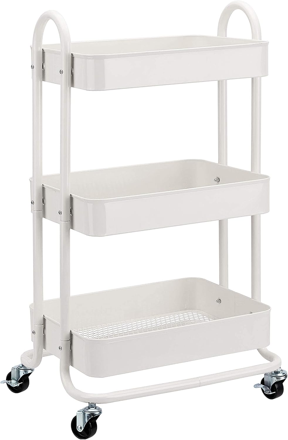 Amazon Basics Carrello con ruote a 3 scomparti, verde menta