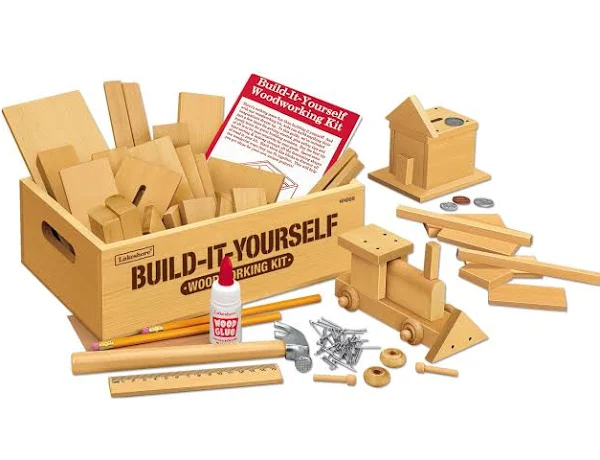 Lakeshore Kids Woodworking Kit with Tools & Pine Pieces, Ages 4 11