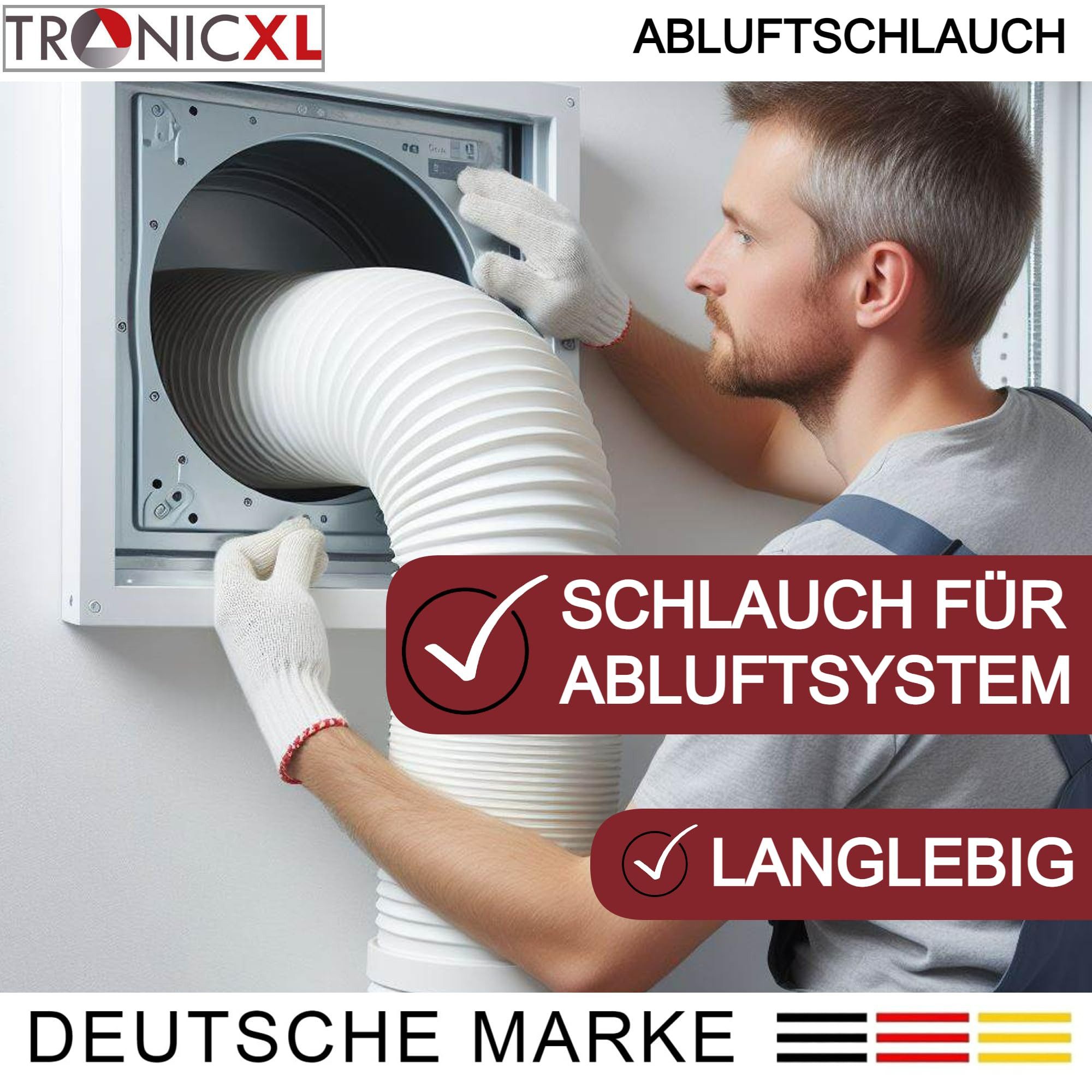 Klimaanlagenschlauch PVC Abluftschlauch 100mm 1,5m für Trockner Klimaanlage Wäschetrockner