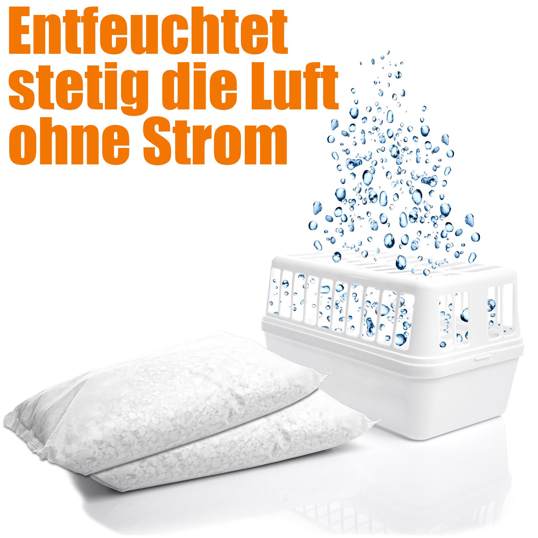 Granulat-Luftentfeuchter Luftentfeuchter + 4x 1,2kg Luftentfeuchtergranulat