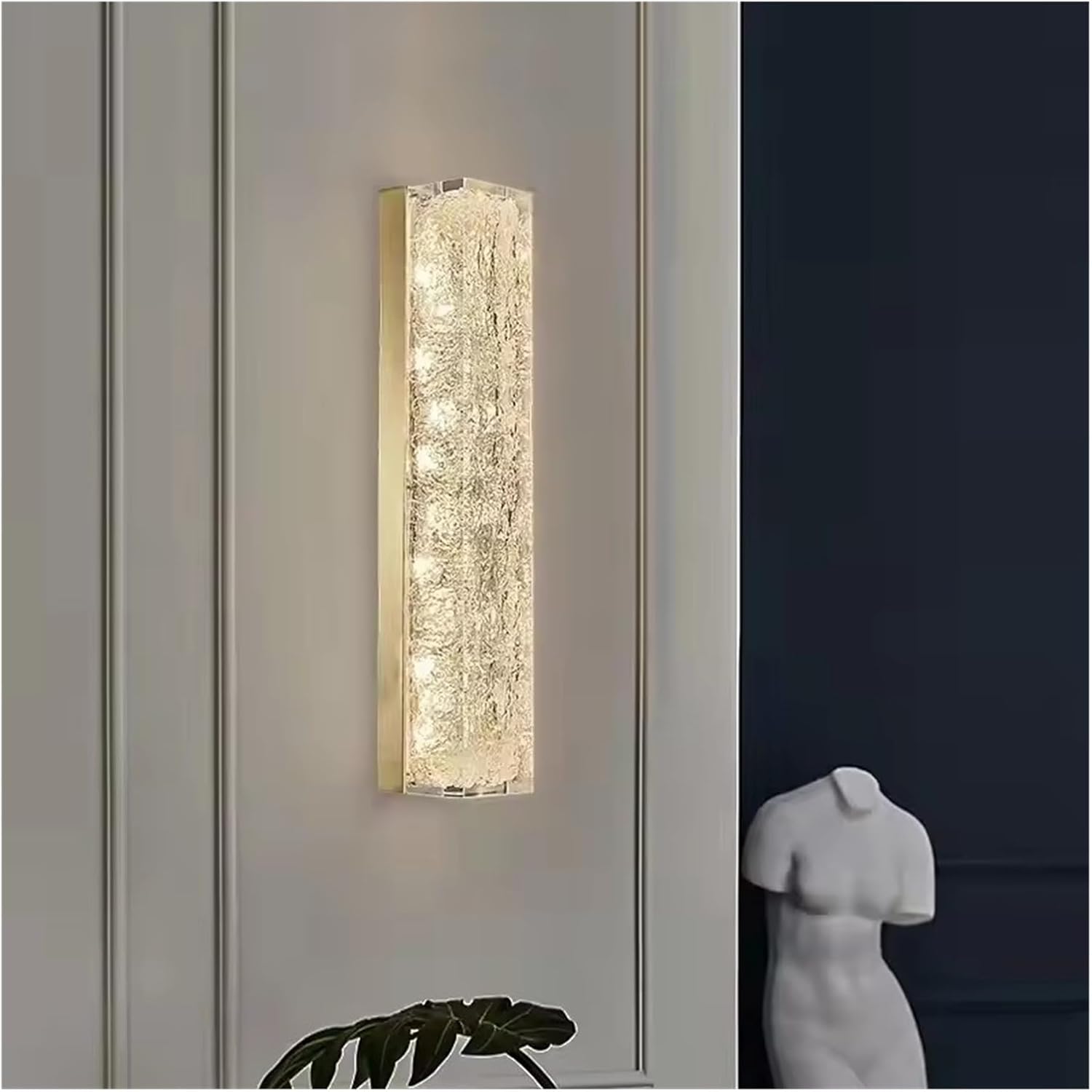 Luxuriöse Wandleuchte, Wohnzimmer-Designer-Hintergrundleuchte, Komplett Aus Kupfer, Schlafzimmer-Nachttischleuchte,3 colors-H50 Gold