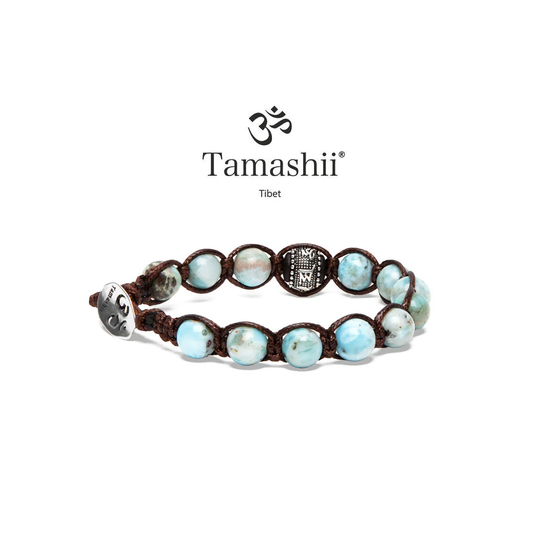 Bracciale Tamashii ruota della preghiera pietra Larimar BHS1100-297