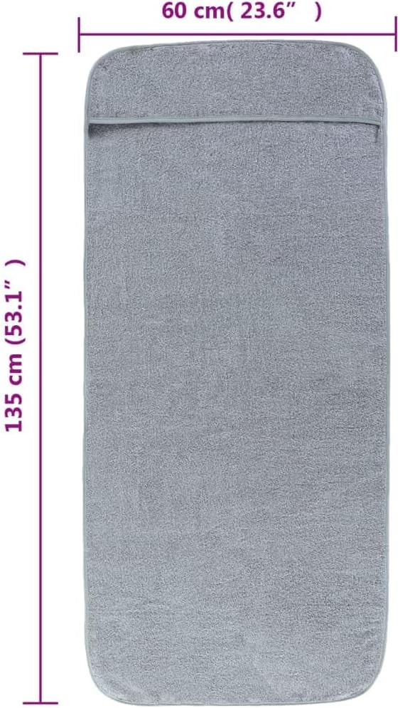 Furniture Select Strandtücher 6 Stück grau 60x135 cm Stoff 400 GSM