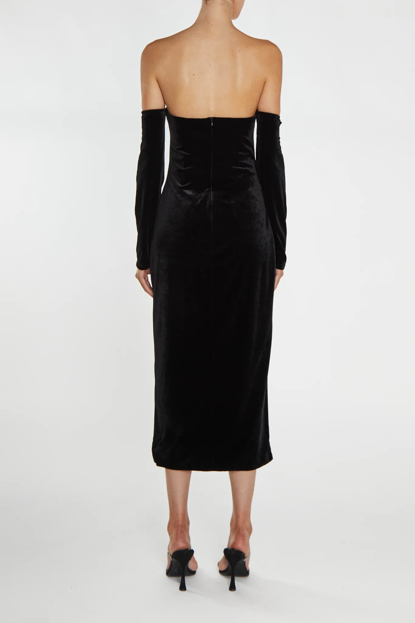 Zoe Black Bardot Fitted Midi Dress