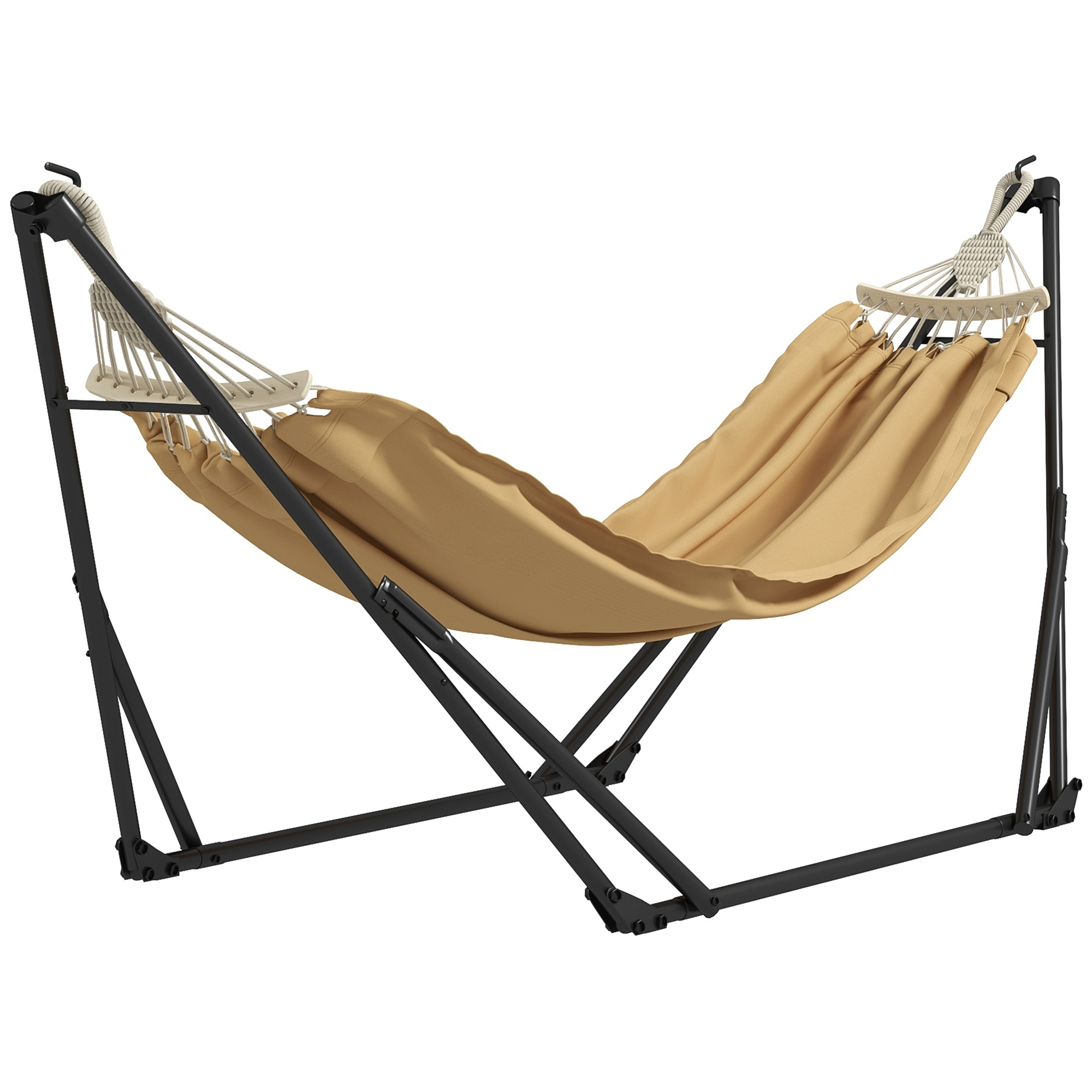 Outsunny Faltbares Stahl-Hängemattengestell, 2-in-1 für Hängematte oder Hängesesselfahrrad, inkl. Transporttasche 263L x 89B x 100H cm