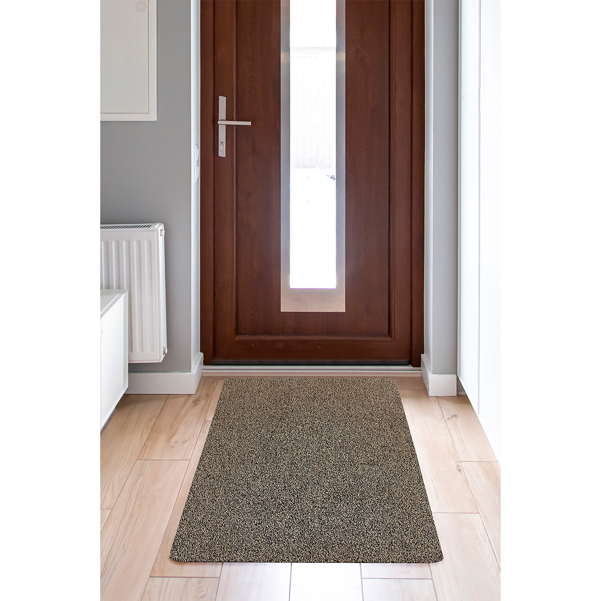 HOMCOM Fußmatte aus Baumwolle waschbar Braun 150 x 50 x 0,45 cm