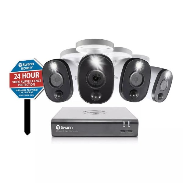 Swann 4 Camera 8 Channel 1080p Full HD DVR Security System Swdvk-845804wl-us