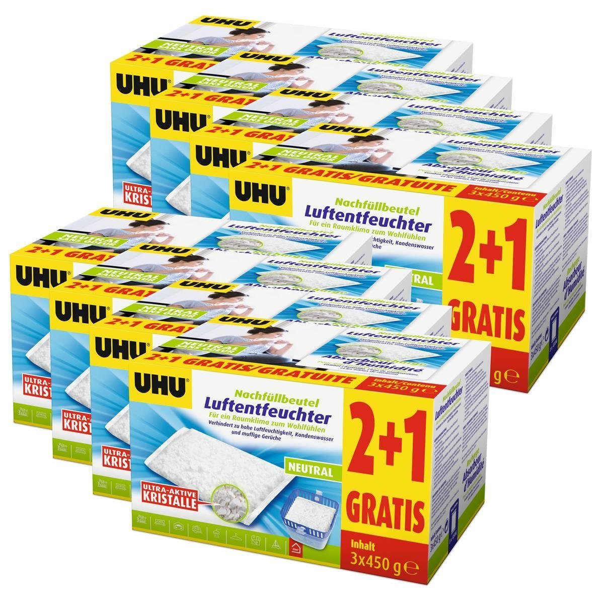 Luftentfeuchter 24x UHU 47135 Luftentfeuchter Nachfüllbeutel 450 gDuftneutral