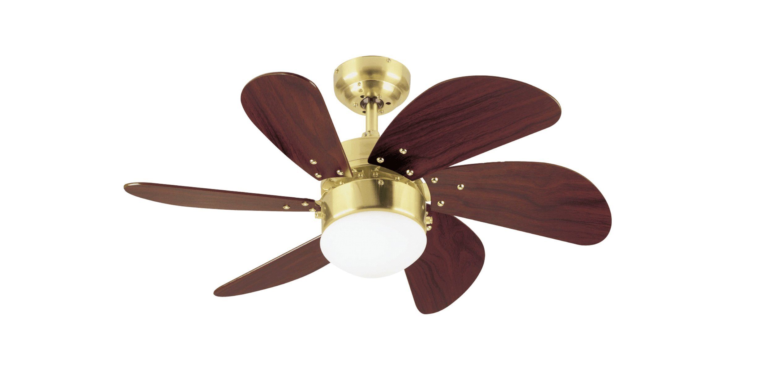 Deckenventilator Deckenventilator Turbo Swirl Messing 76 cm mit Licht