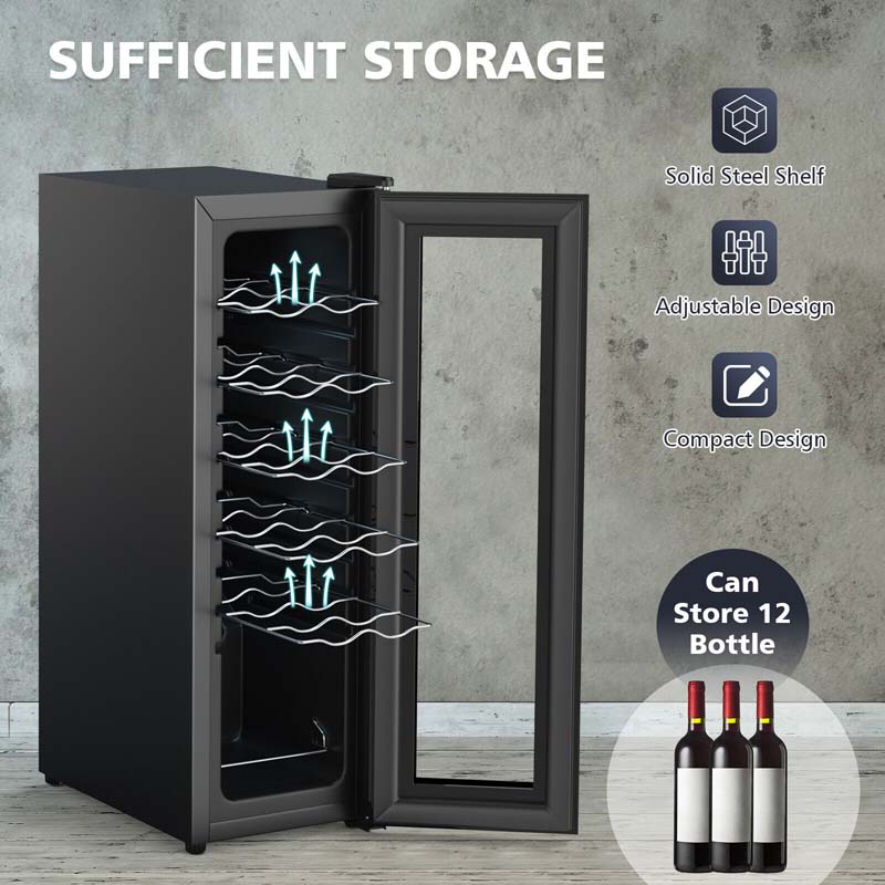 Eletriclife 12 Bottle Compressor Wine Cooler Refrigerator