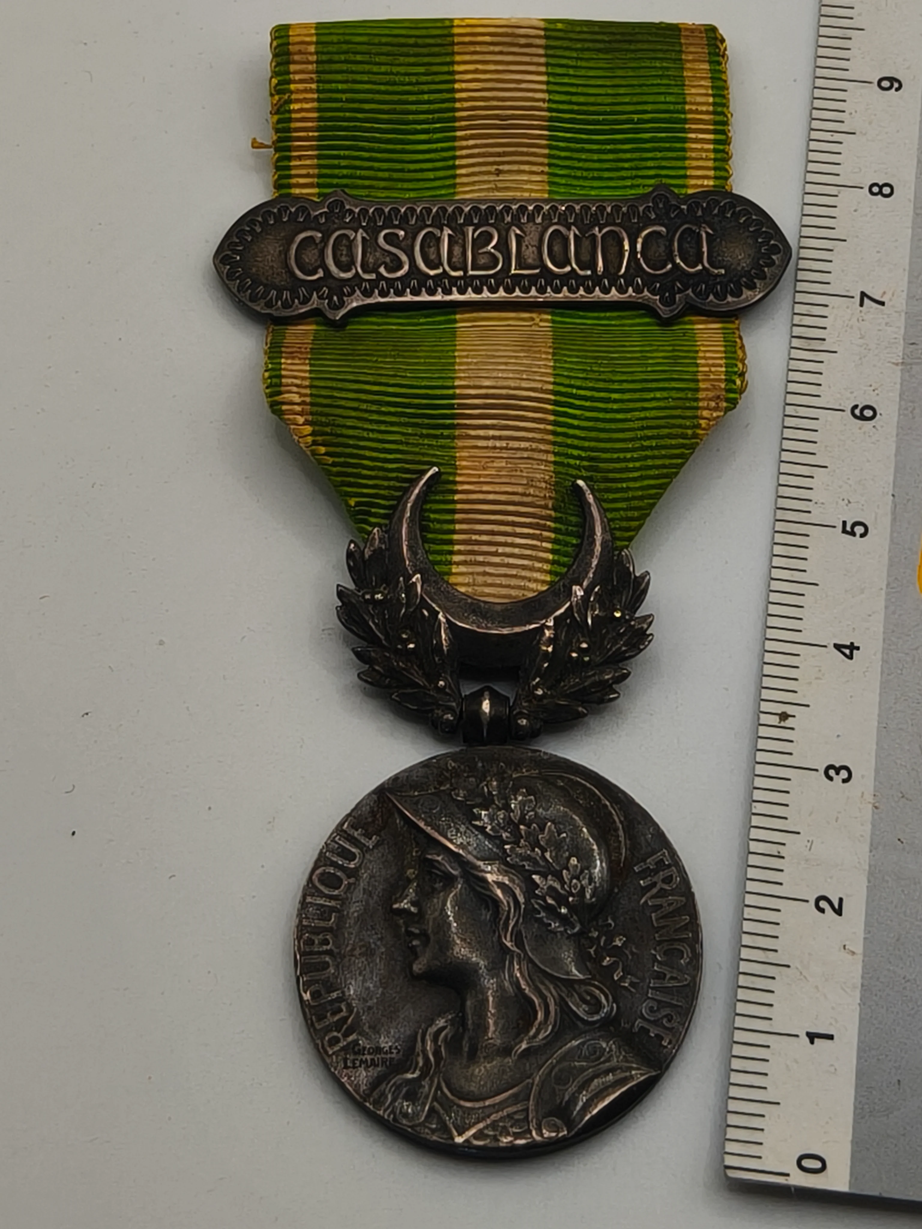 Colonial Casablanca Campaign Medal. France
