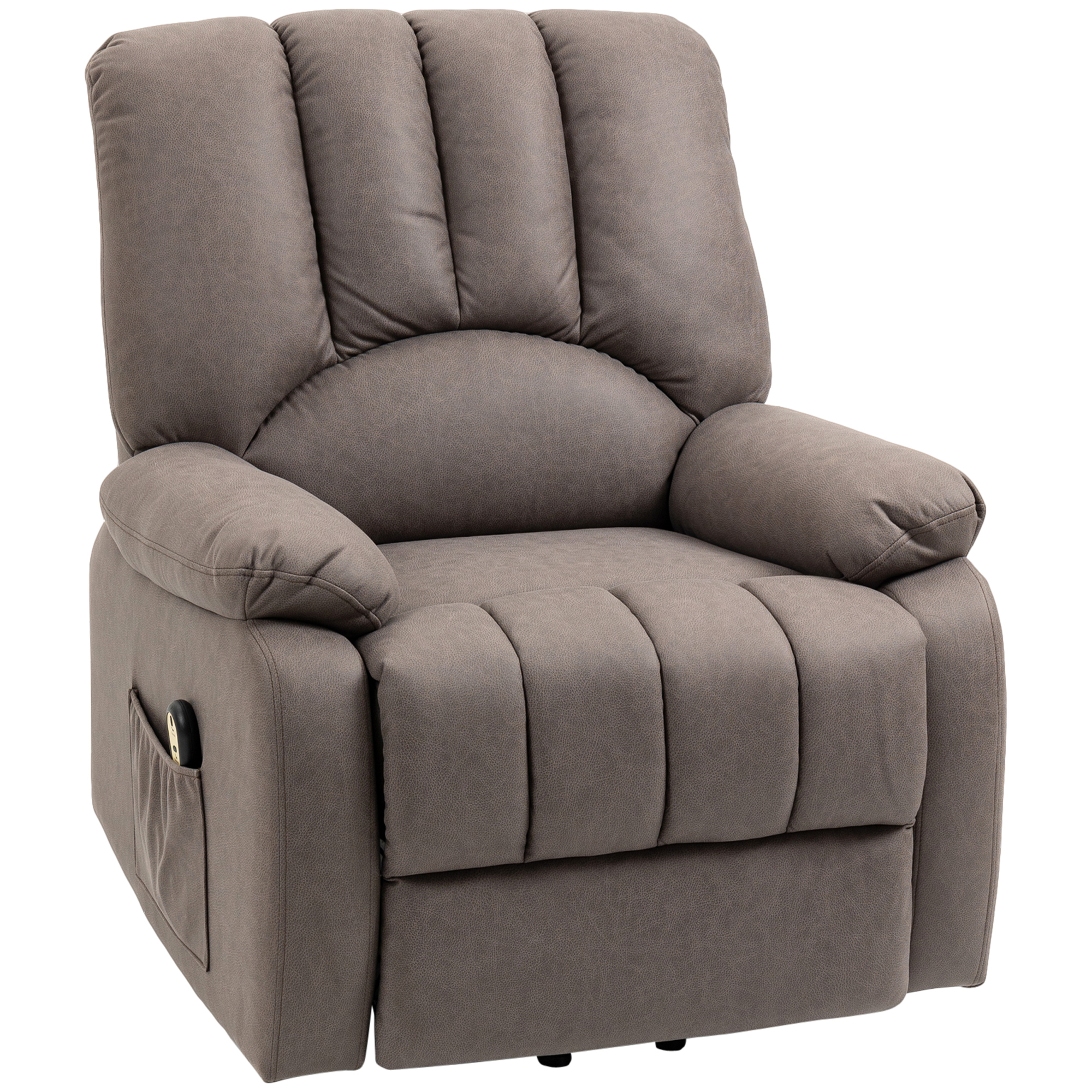 HOMCOM Elektrischer Relaxsessel mit verstellbarer Rückenlehne und Aufstehhilfe, Mikrofaser, 86 x 92 x 102 cm grau