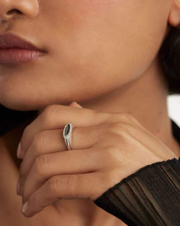 Anello Pd Paola in argento con barretta e zirconi AN02-629-14