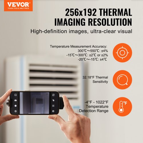 VEVOR Wärmebildkamera für Android & IOS 256 x 192 IR-Auflösung mit WLAN