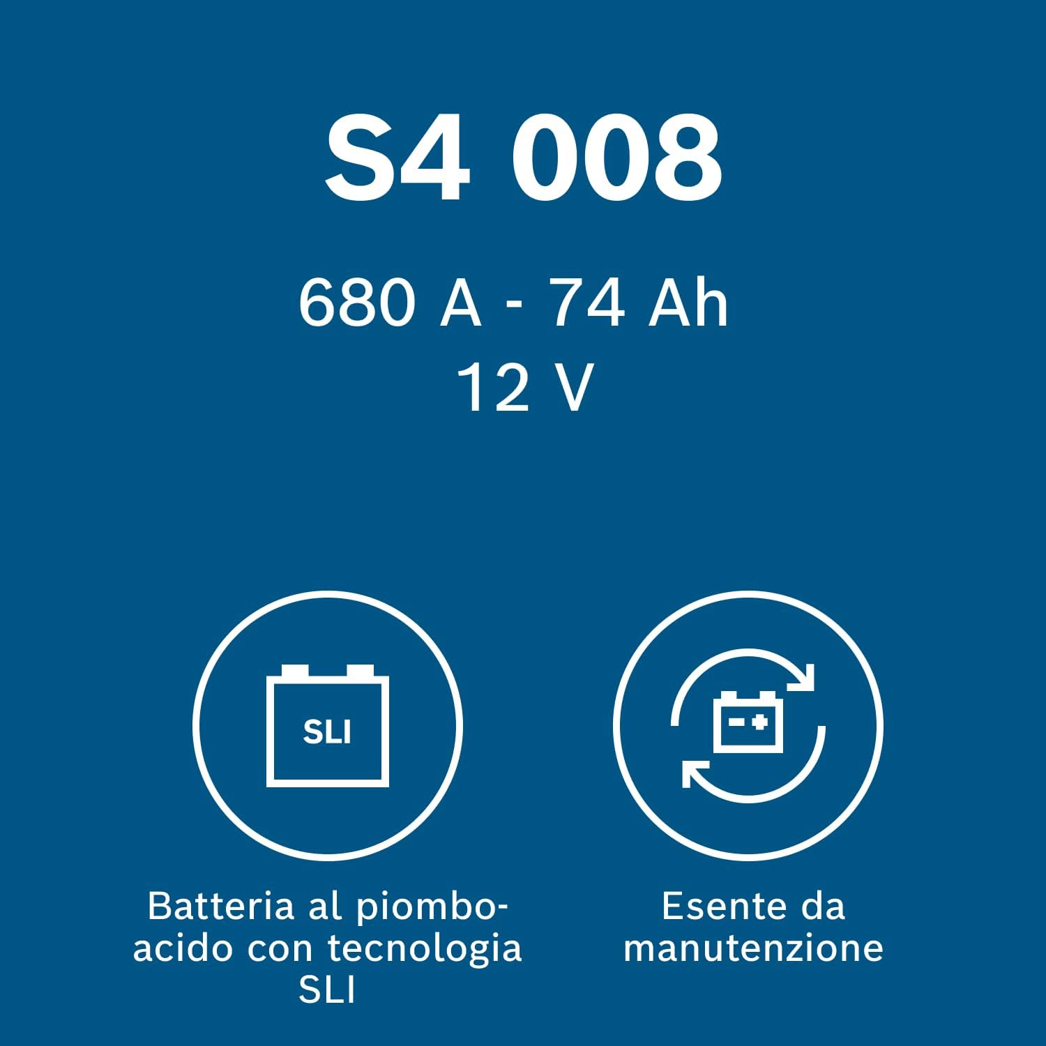 Bosch 0092S40080 Batteria Avviamento, 17,5 x 19 x 27,8 cm