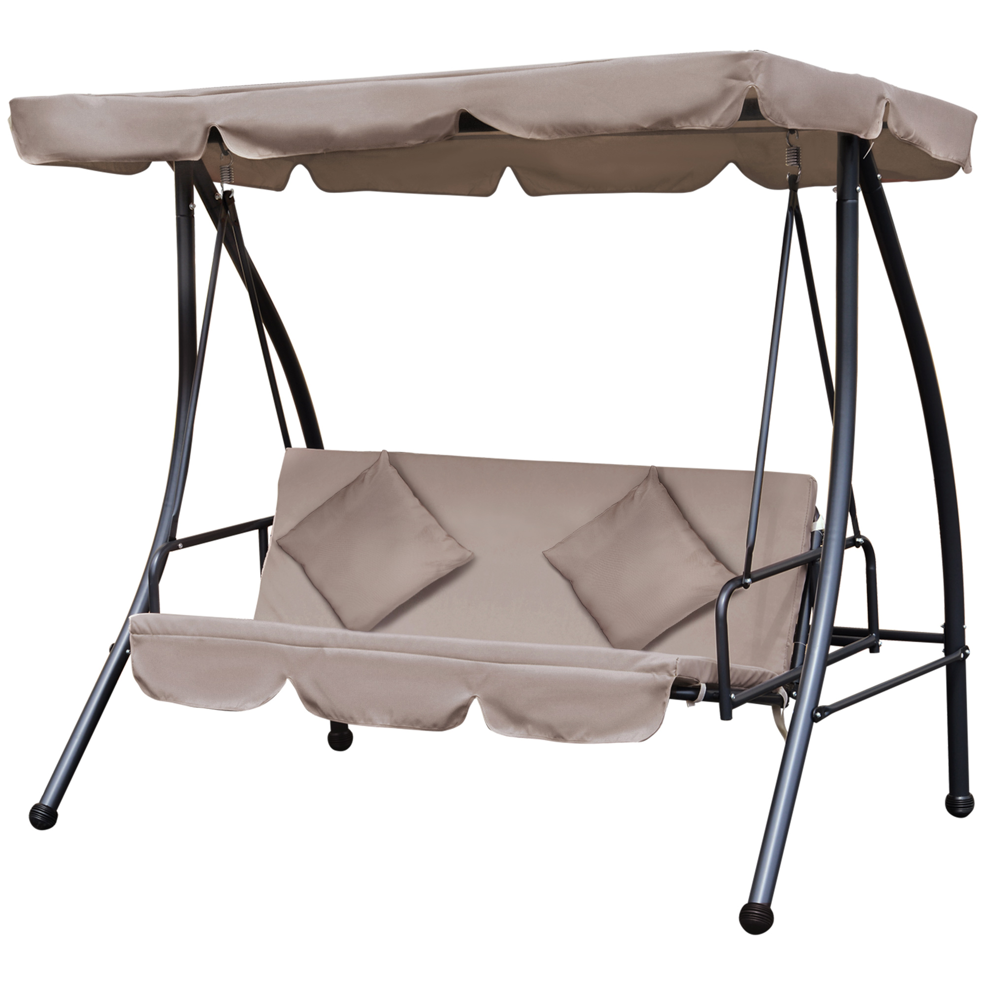 Outsunny Hollywoodschaukel mit Liegefunktion Braun 200x 125 x 170 cm