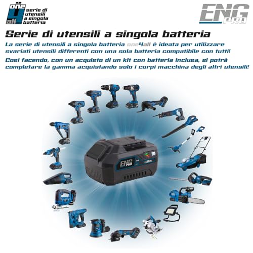 Utensile multifunzione   Linea professionale a Batteria ONE4ALL 20V   Velocità regolabile Max 20000 rpm   Accessori, 1 Batteria 4.0Ah e Caricabatteria inclusi   ENG PRO : Amazon.it: Fai da te