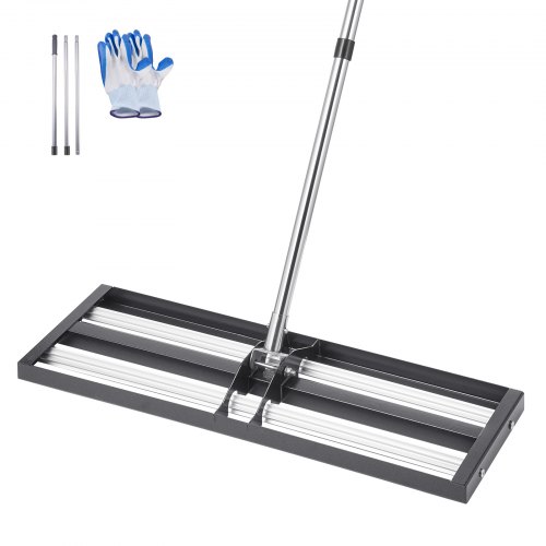 VEVOR Rasenrakel mit Stiel Nivellierrechen Levelingrake Rasenpflege 254x762 mm