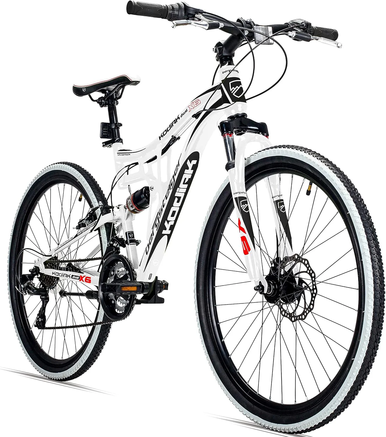 Bergsteiger Kodiak 26 Zoll, 29 Zoll Mountainbike, Scheibenbremse, Shimano 21 Gang-Schaltung, Vollfederung, Fully MTB f��r Jungen, M?dchen, Damen & Herren