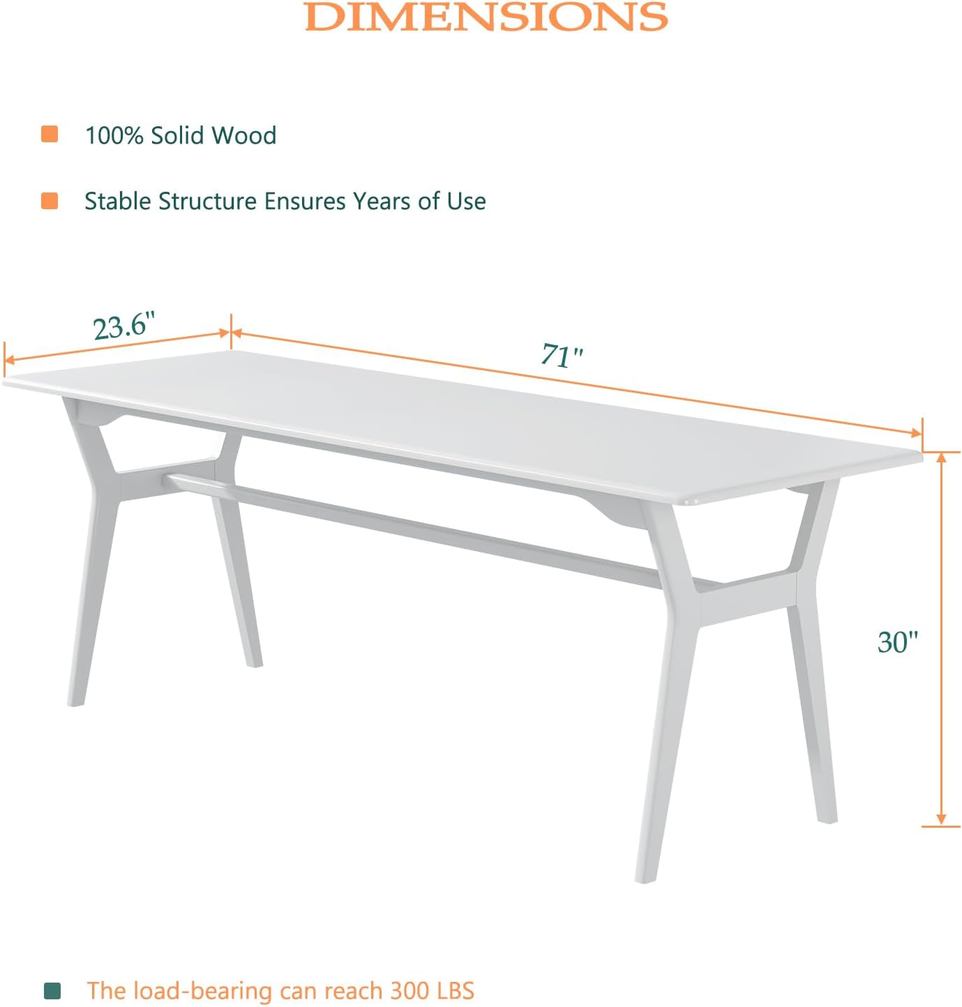 Solid Wood Study Desk - 71