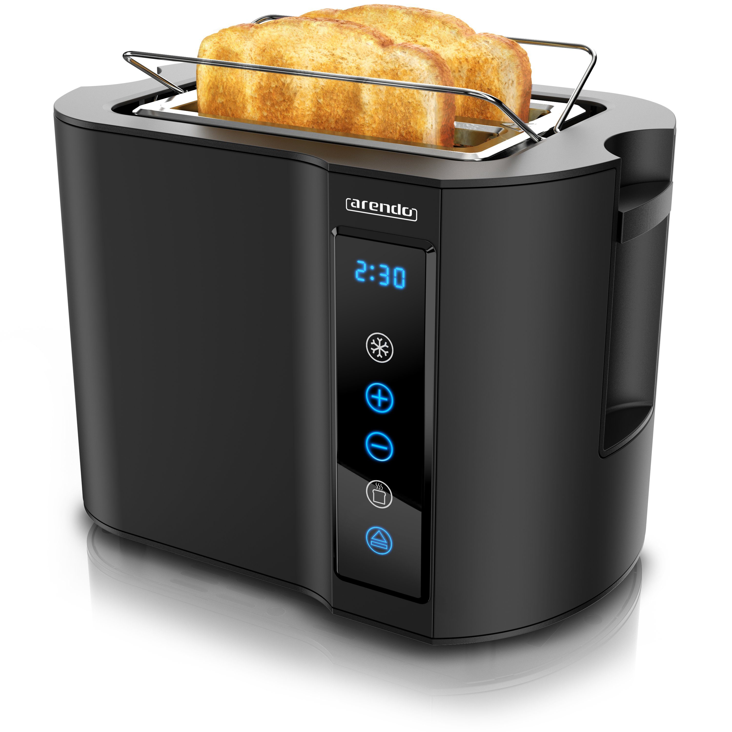 Toaster Wärmeisoliertes Doppelwandgehäuse, 2-Scheiben, Display Restzeitanzeige