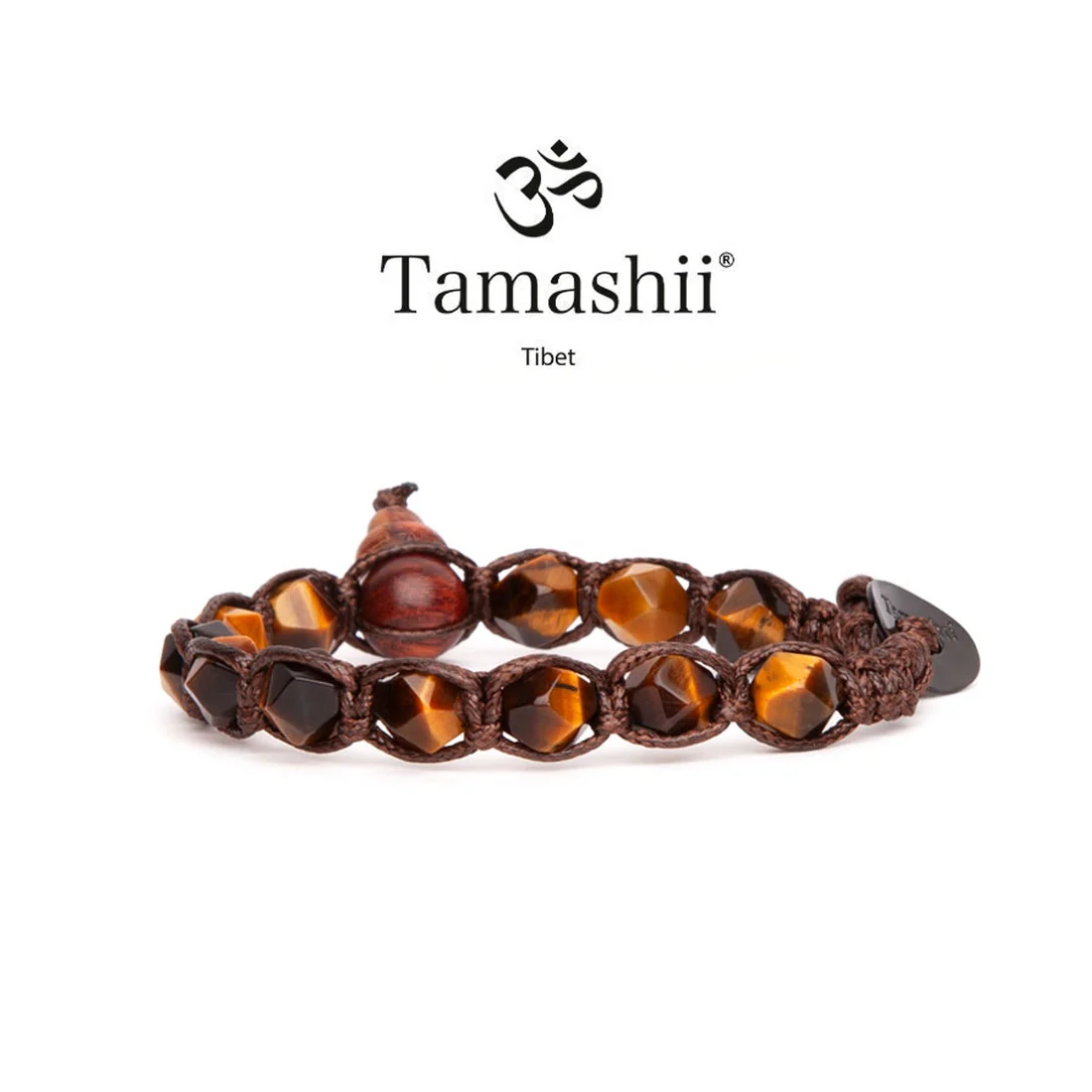 Bracciale Tamashii BHS911-214 occhio di tigre marrone diamond cut
