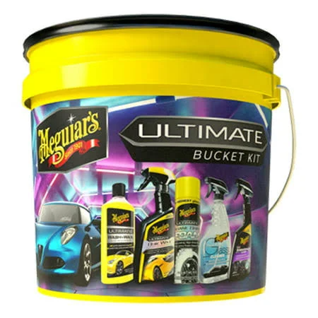 Meguiars Ultimate Car Care Kit with 3.5 Gallon Bucket & Lid &ndash; Premium Detailing for Durable Protection & Glossy Finish