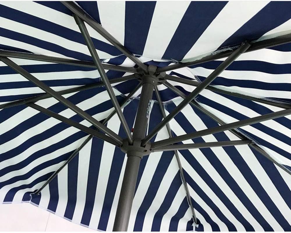 Garten Parasole Parasol, 9ft/2,7 m Fashion Stripes Gartentisch Regenschirm mit Kurbelgriff für Outdoors, für/Strand/Pool Regenschirme, UV50+, Anti-Light-Regen, 8Ribs, Eisen im Freien Parasole im