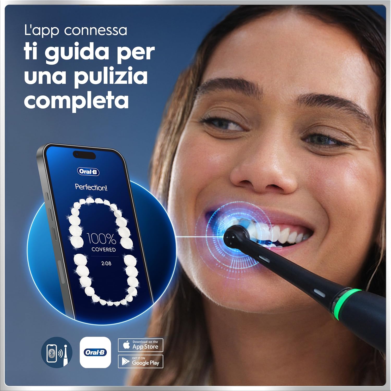 Oral-B iO 6 Spazzolino Elettrico, 2 Testine, Custodia, Dentifricio, Nero