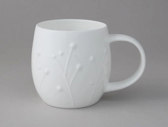 Plum Flax White Bone China Mug