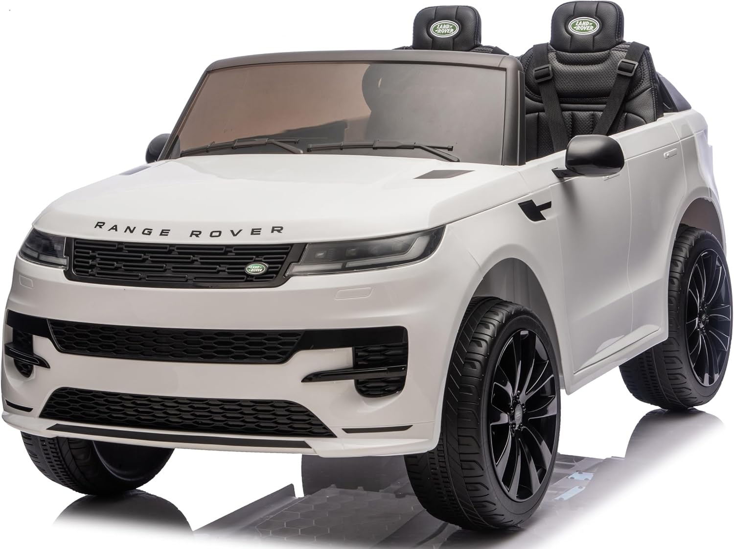 Land Rover Range Rover Sport 24V Maxi SUV Elettrico per Bambini 2 Posti - Macchina con Telecomando Sedili in Pelle Due Cinture a 3 Punti Luci LED Bluetooth Carico Massimo 60 Kg Bianco