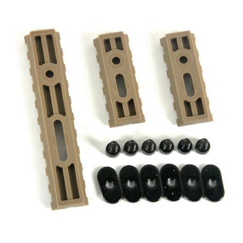 Dark Earth Slotted Polymer Picatinny Rail Set for Handguards