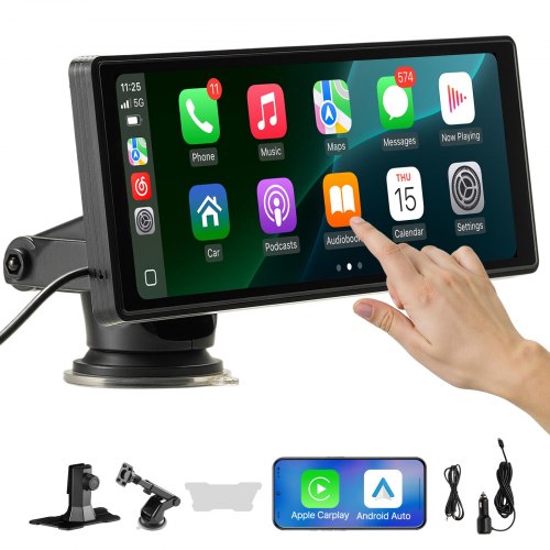 VEVOR Autoradio CarPlay Touchscreen 254mm Apple Android Auto Bluetooth Tragbar