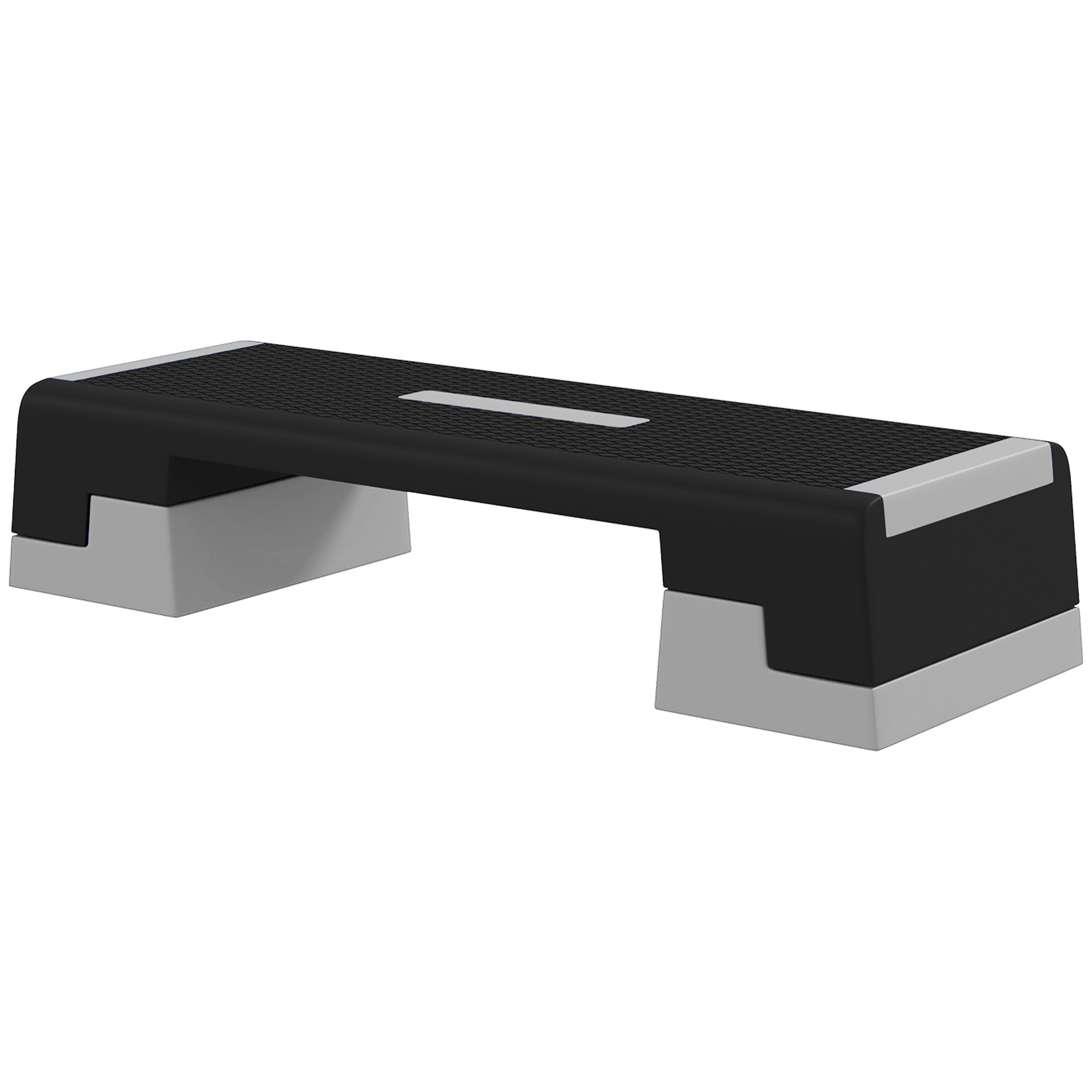 SPORTNOW Stepper mit Höhenverstellung, abnehmbaren Stufen und rutschfester Basis, aus ABS, 97x36x15/20/25 cm, Grau