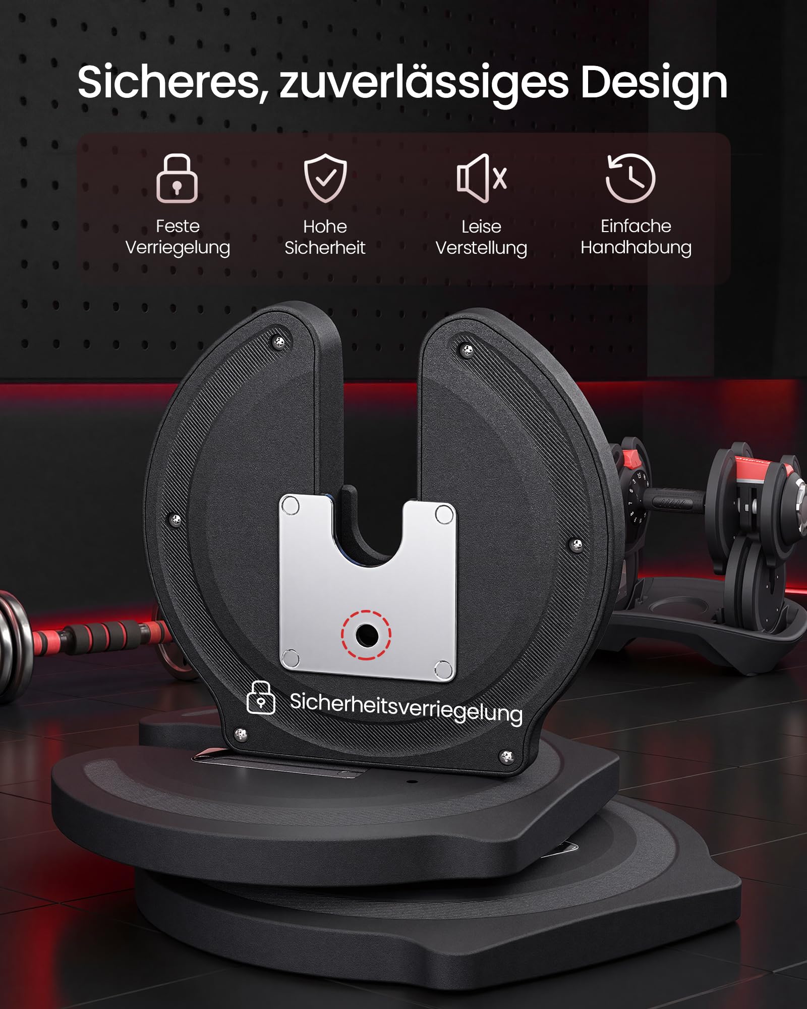 Verstellbare Kurzhanteln 2er Set 3 bis 24 kg mit Ständer, Schnellverstellung für Krafttraining zuhause