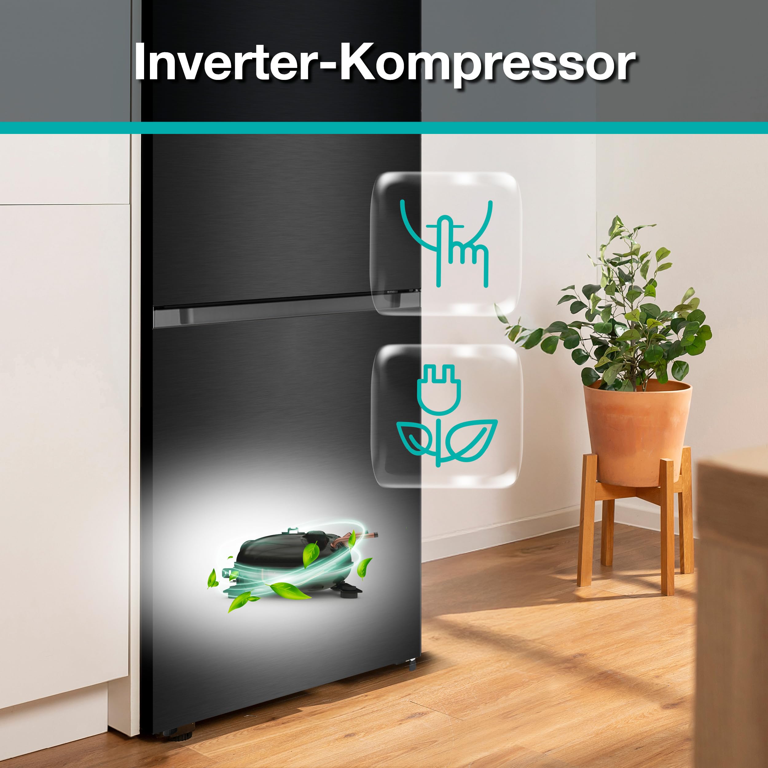 Kühl-Gefrierkombination NRK619CABXL4 mit Inverter-Technologie und NoFrostPlus, 304 L, schwarz