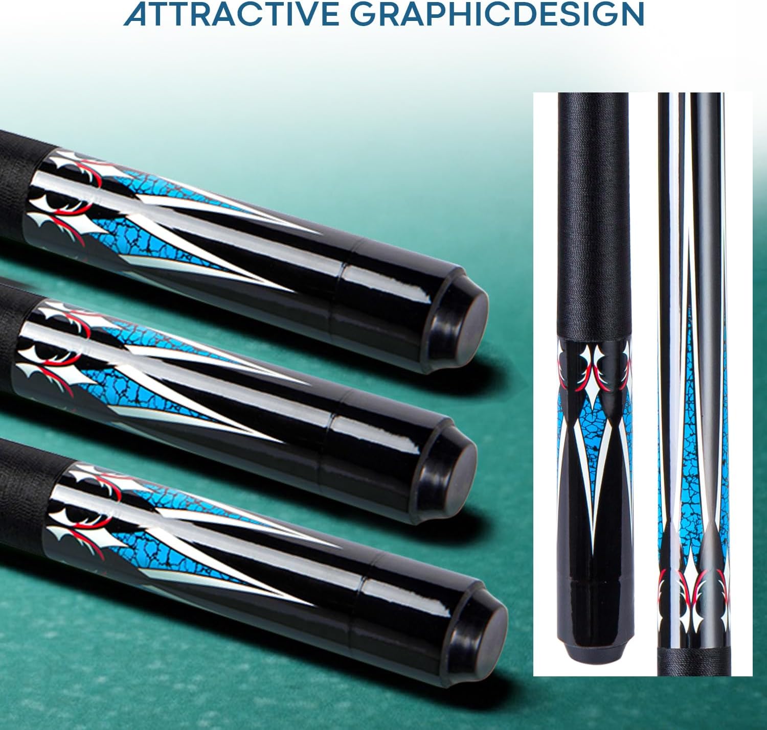 Sinsilvie 13mm 58 Pollici 19 20 Once Stecche Biliardo Pool,1/2 Maple Pool Cue Stick,Bastone da Biliardo da Bar per Uomini e Donne.