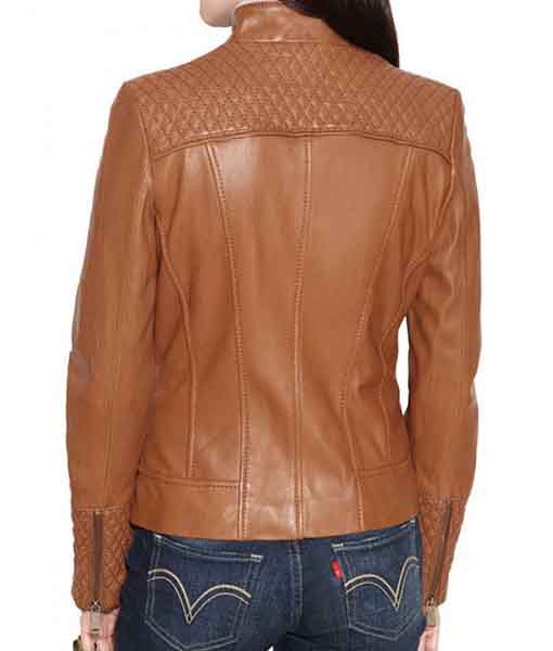 Womenā€™s Brown Leather Motorcycle Jacket
