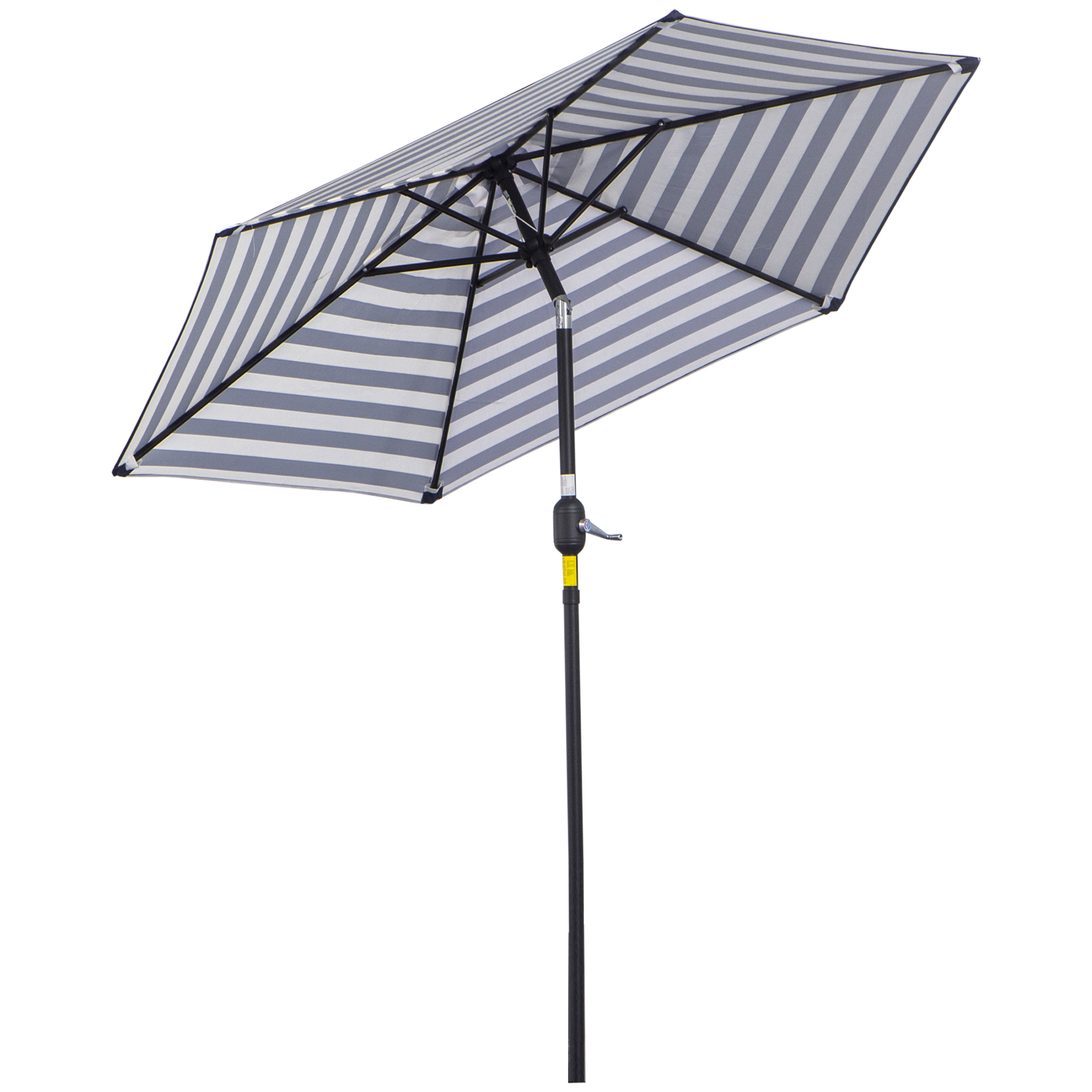 Outsunny Sonnenschirm Gartenschirm Terrassenschirm Gestell Stahl im Freien Blauer Streifen Ø230 x 216 cm