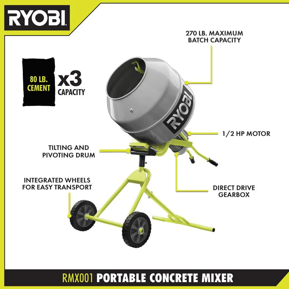 5.0 cu. ft. Portable Concrete Mixer RMX001