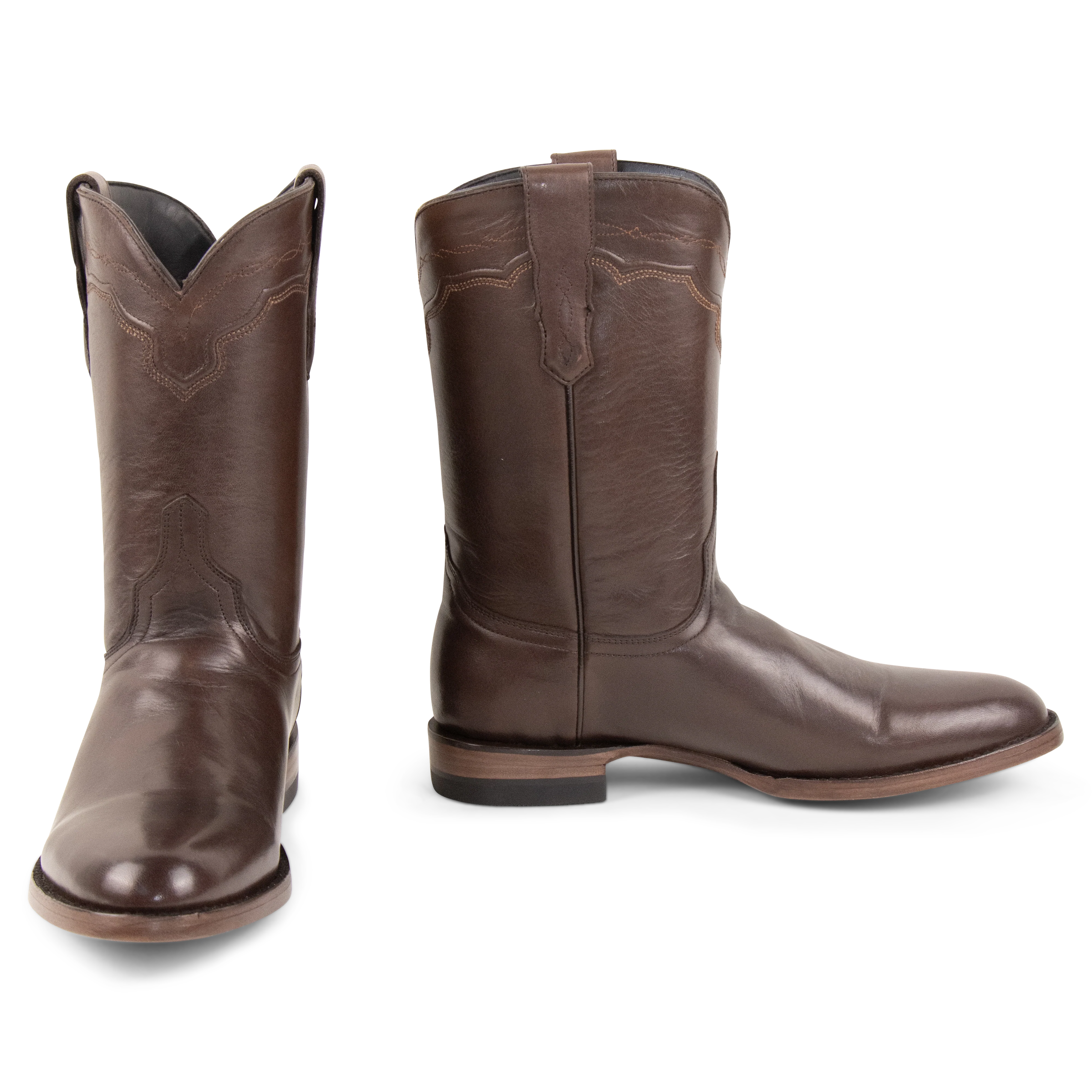 Resistol Boots Brown Gold Jersey Cowhide Roper Toe