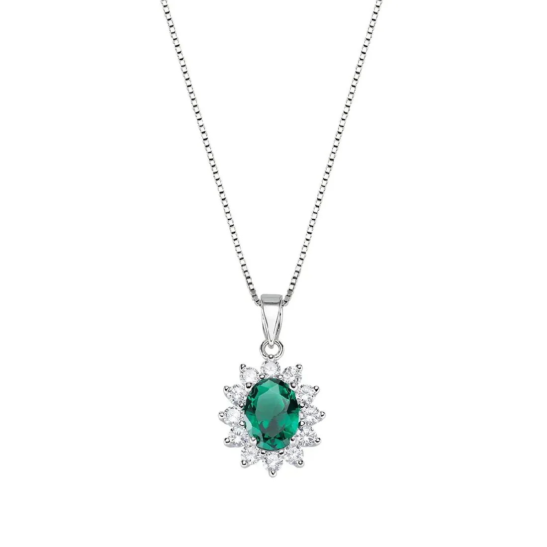 Collana Amen Royal Lady con pietra verde ovale CLLDGBBVE
