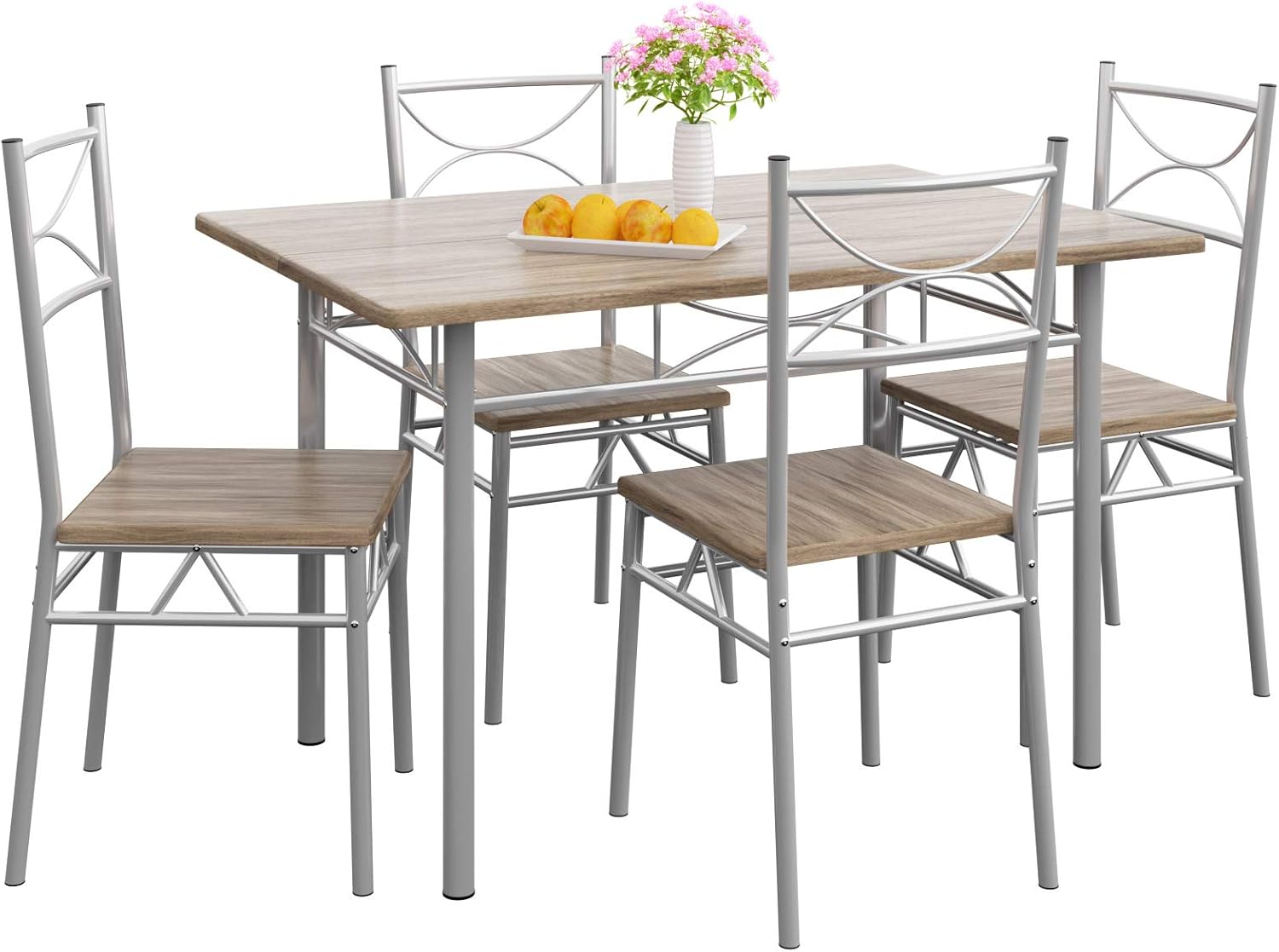 Casaria? Gruppo di Sedute Paul Set 5 Pezzi Tavolo da Pranzo con 4 Sedie Set di Mobili per Sala Cucina Soggiorno Salotto Set da Pranzo Tavoli Sedia