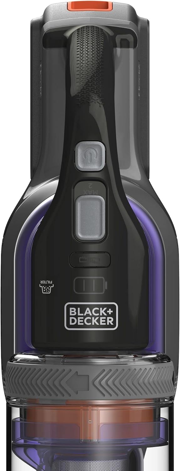 BLACK+DECKER, Aspirapolvere Senza Fili a Batteria Litio, Separabile, Portatile, Tecnologia Antigroviglio, Viola Metallizzato, BDPSE1815P-QW
