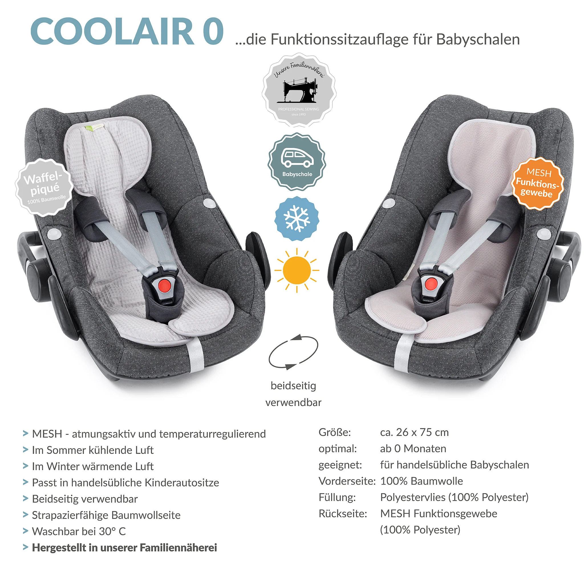 COOLAIR 0 die Sitzuaflage f��r Babyschale