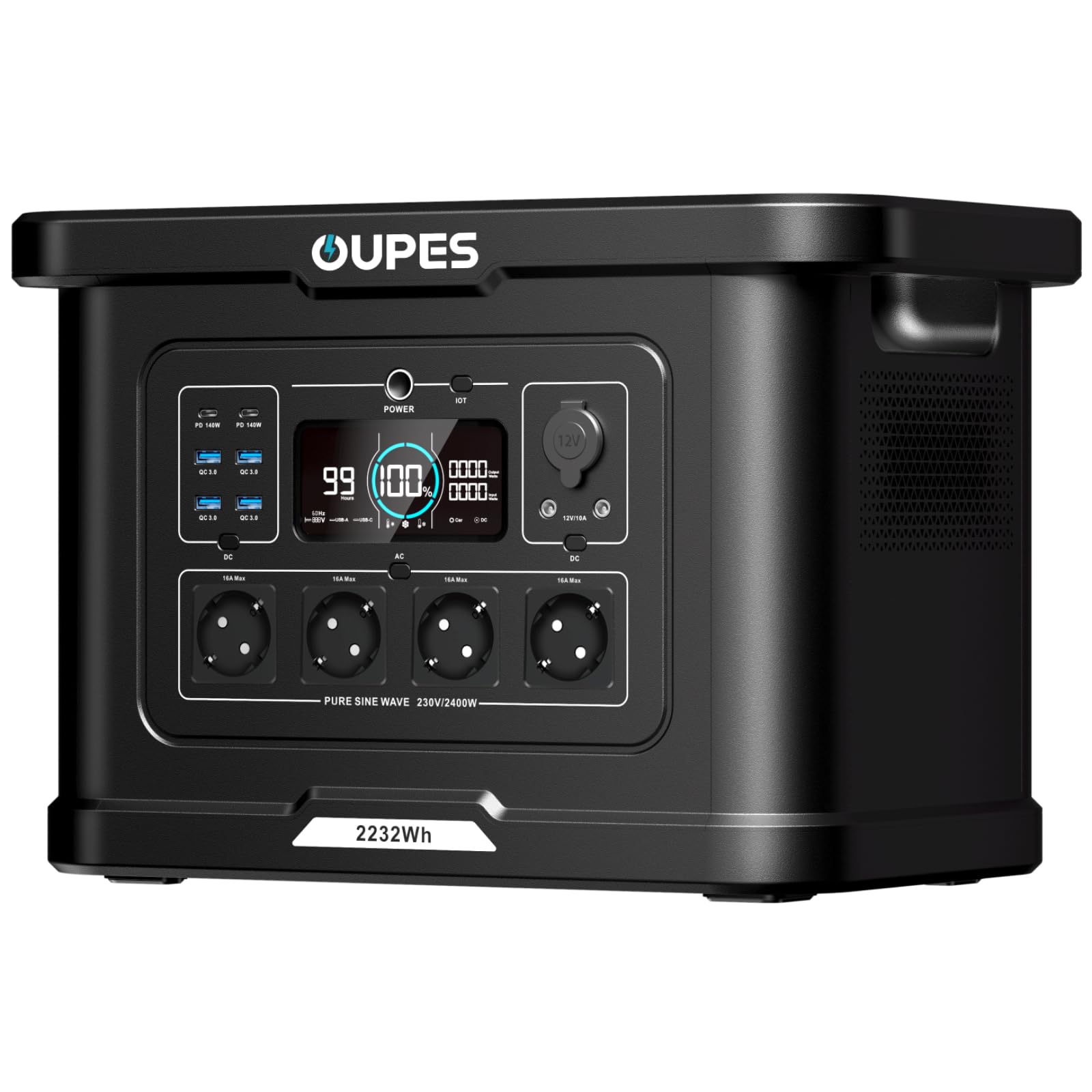 Tragbare Powerstation Exodus 2400 mit 2048Wh LiFePO4-Akku und 2400W Leistung, 230V